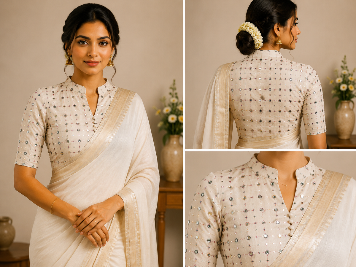 Khadi Cotton Collar Blouse