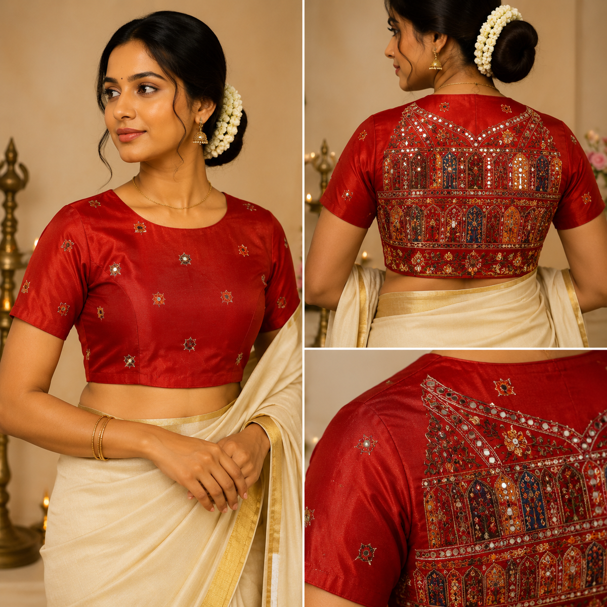 Royal Cosmos Embroidered Blouses