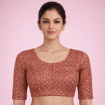 Blush Peach Fendy Check Exclusive Ladies Blouse (ELB)