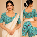 Verdant Vine Print Blouse