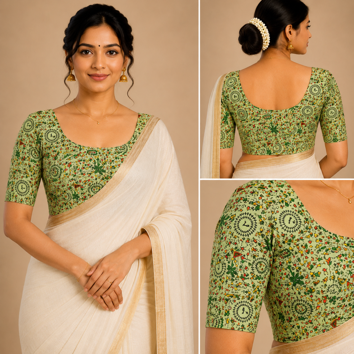 Verdant Vine Print Blouse