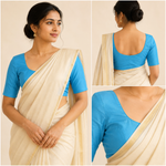 Silk Cotton Elbow Sleeve Blouse