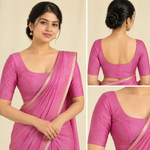 Silk Cotton Elbow Sleeve Blouse