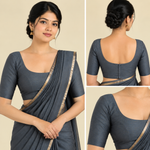 Silk Cotton Elbow Sleeve Blouse