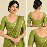 Silk Cotton Elbow Sleeve Blouse