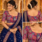 Rajasthani Style Multi Color Floral Printed Multi-Thread Embroidery Readymade Blouse