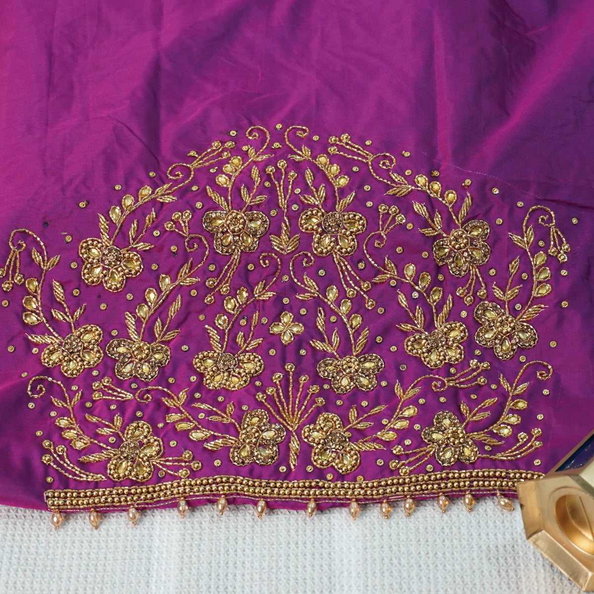Simple Aariwork Material – Butterfly Design with Beads work