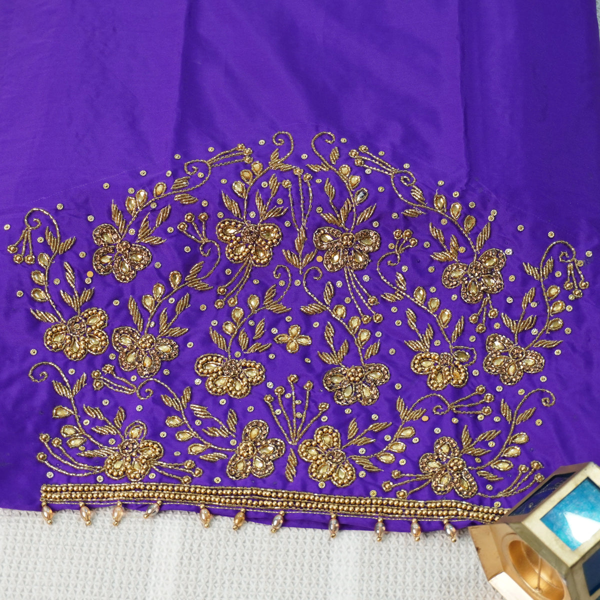 Simple Aariwork Material – Butterfly Design with Beads work