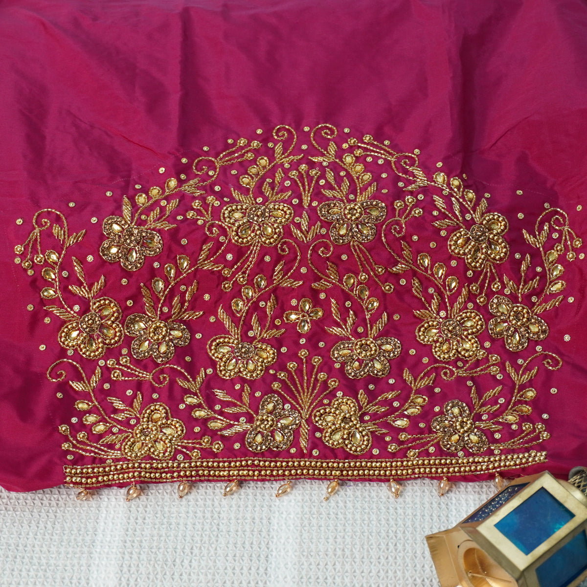 Simple Aariwork Material – Butterfly Design with Beads work