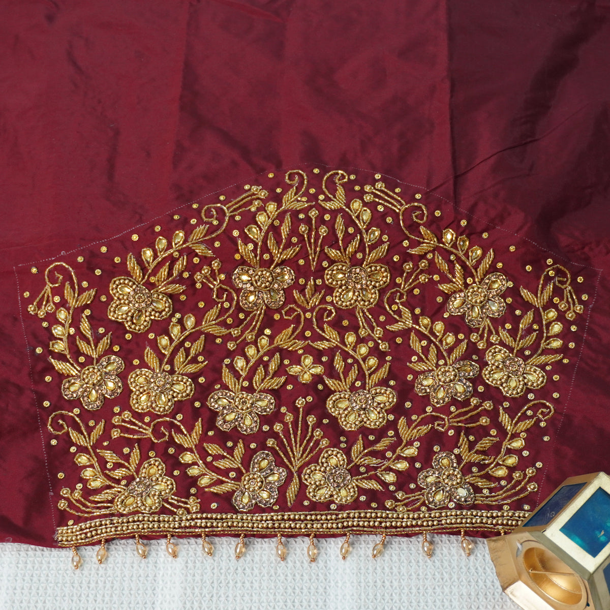 Simple Aariwork Material – Butterfly Design with Beads work