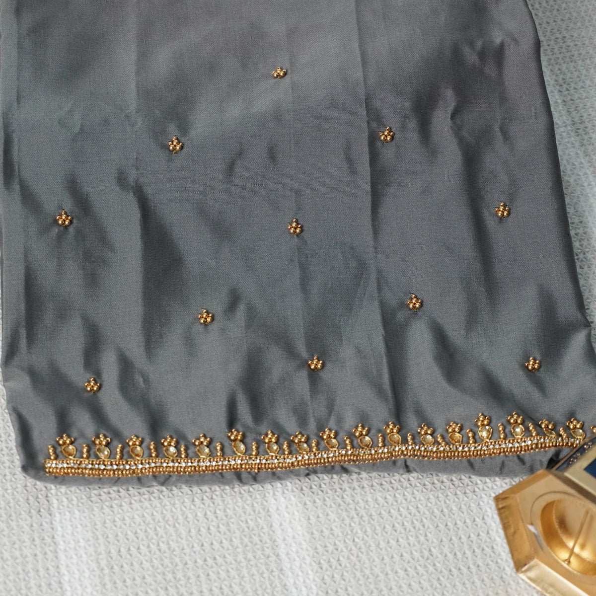 Simple Aariwork Material - Necklace Design With Beads Work