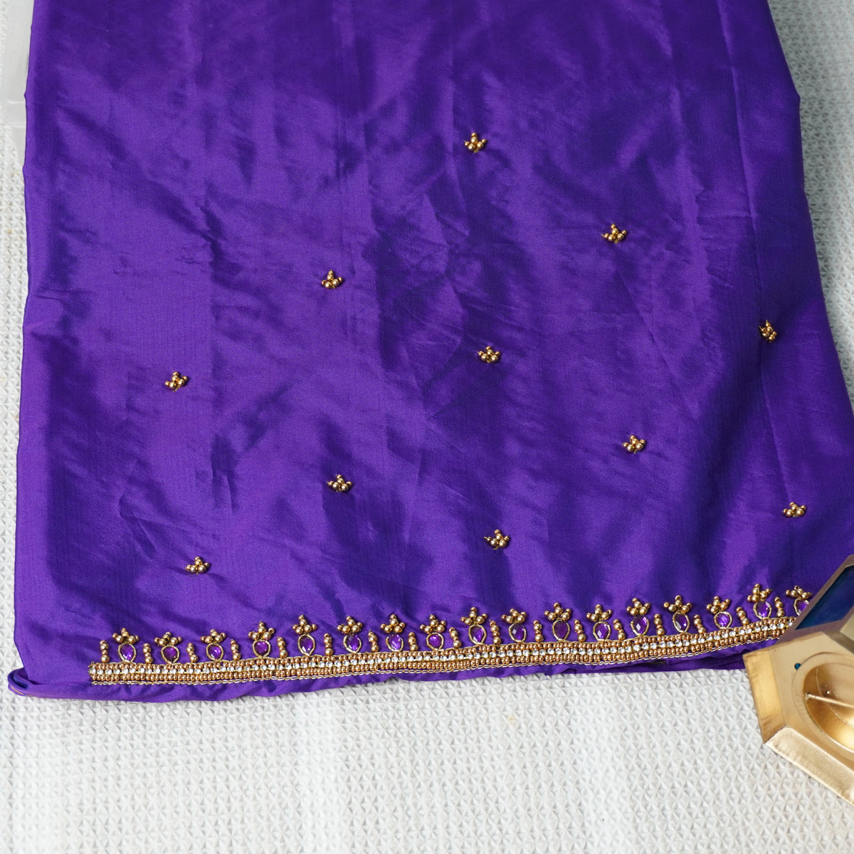 Simple Aariwork Material - Necklace Design With Beads Work
