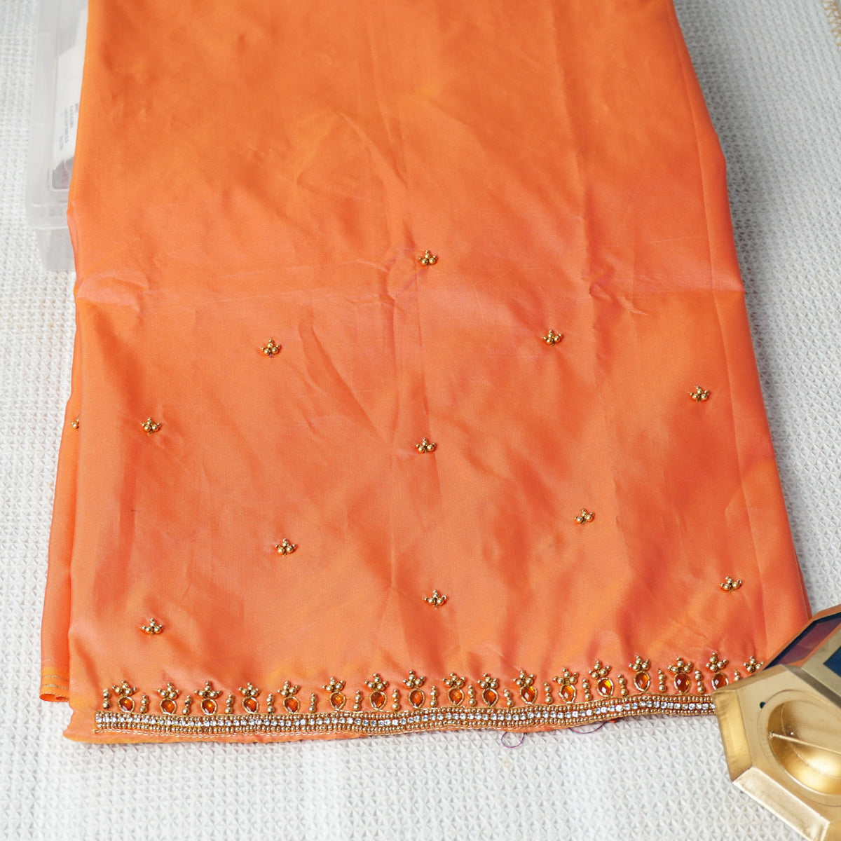 Simple Aariwork Material - Necklace Design With Beads Work
