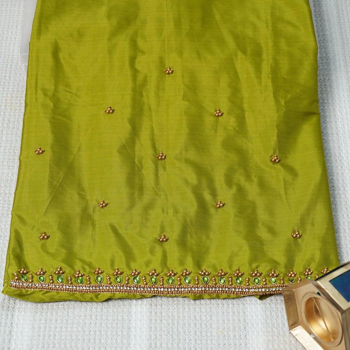 Simple Aariwork Material - Necklace Design With Beads Work