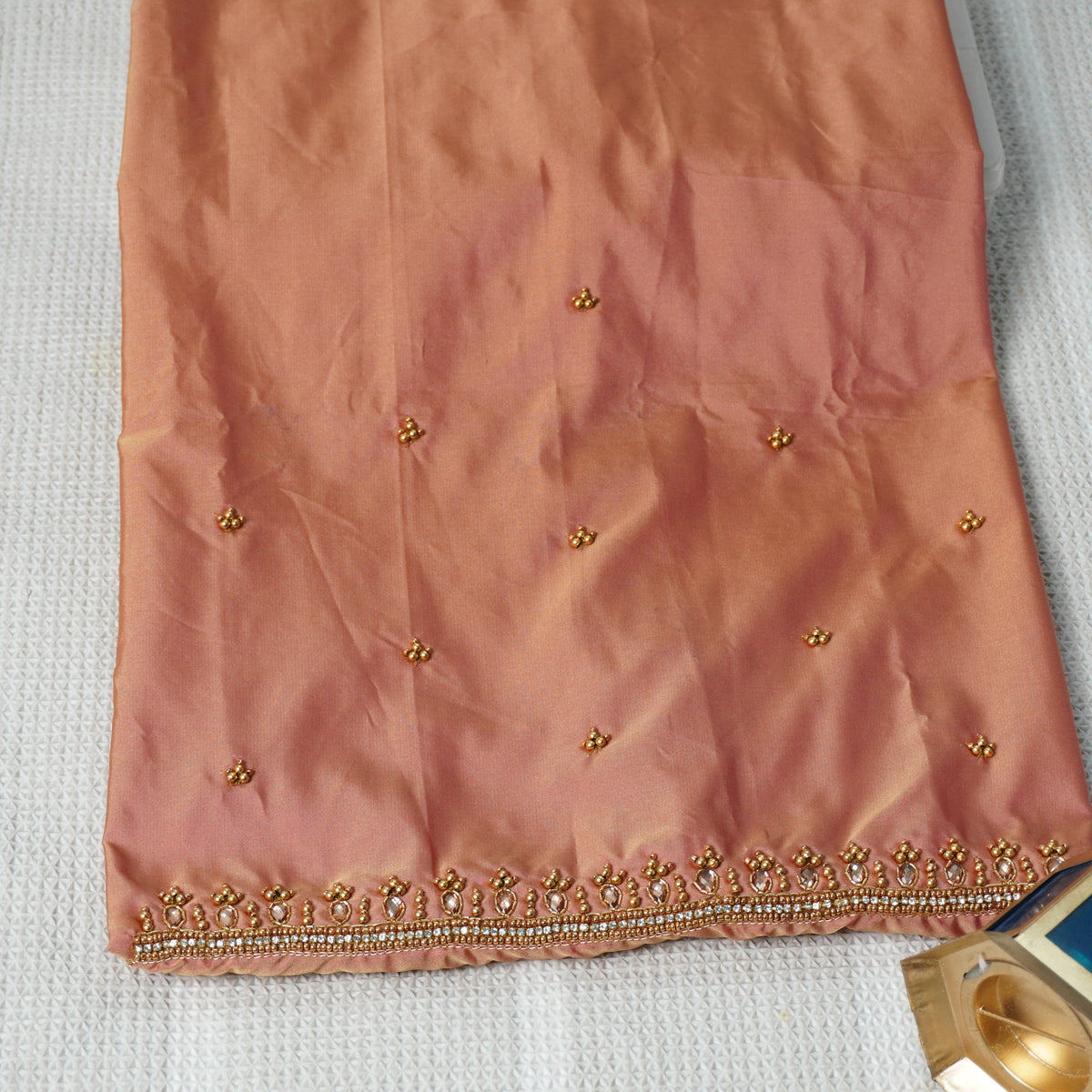 Simple Aariwork Material - Necklace Design With Beads Work