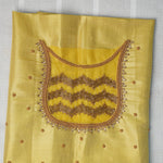 Zari Wave Tissue Silk Aariwork Material