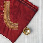 Temple Stripe Aari Work Blouse Material