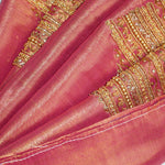 Temple Stripe Aari Work Blouse Material