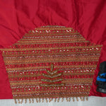 Temple Stripe Aari Work Blouse Material
