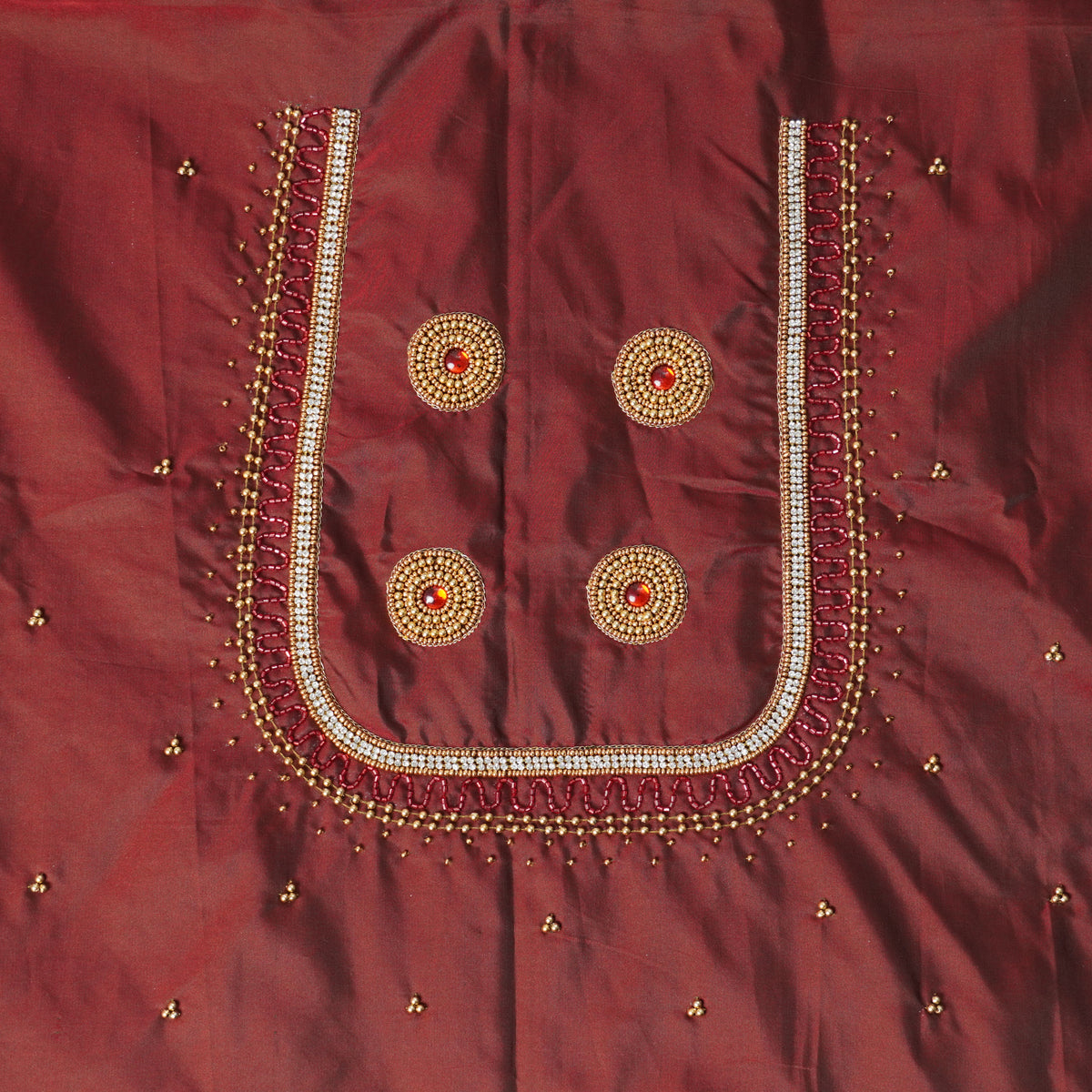 Diamond Jaal Aari Work Blouse Material