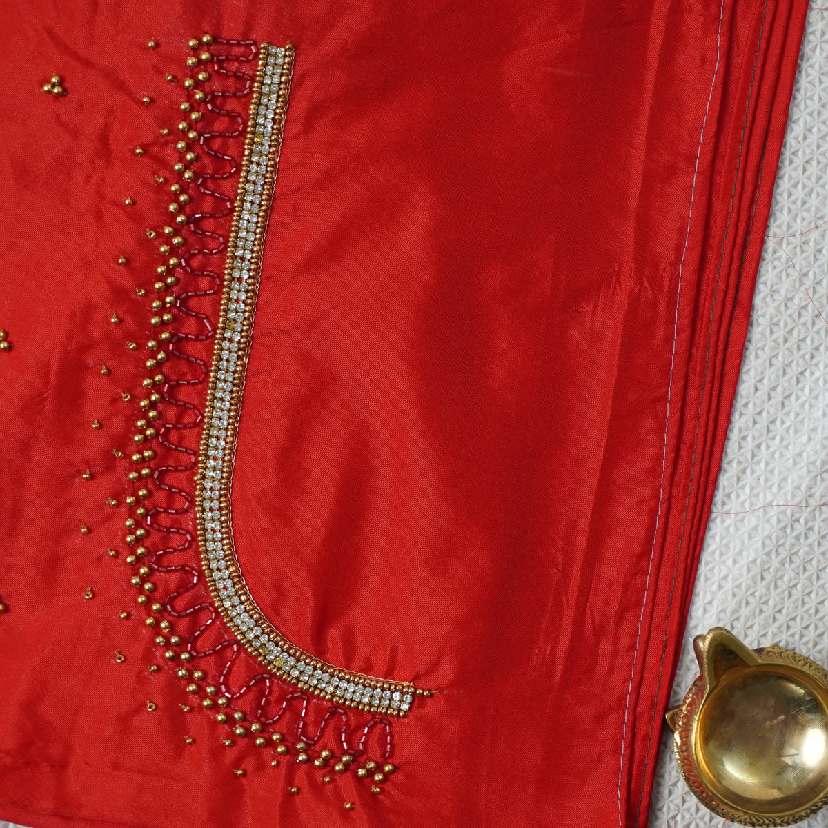 Diamond Jaal Aari Work Blouse Material