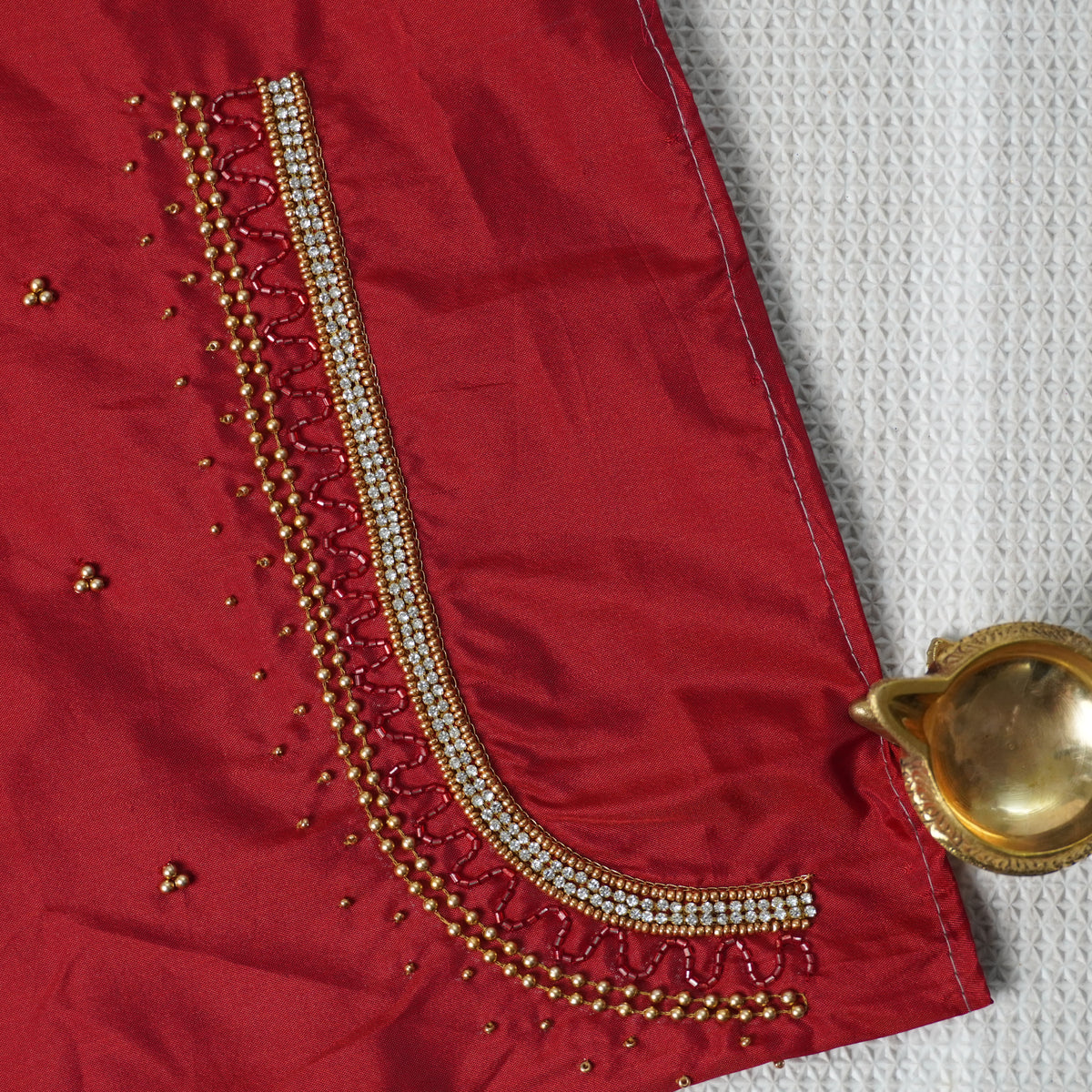 Diamond Jaal Aari Work Blouse Material