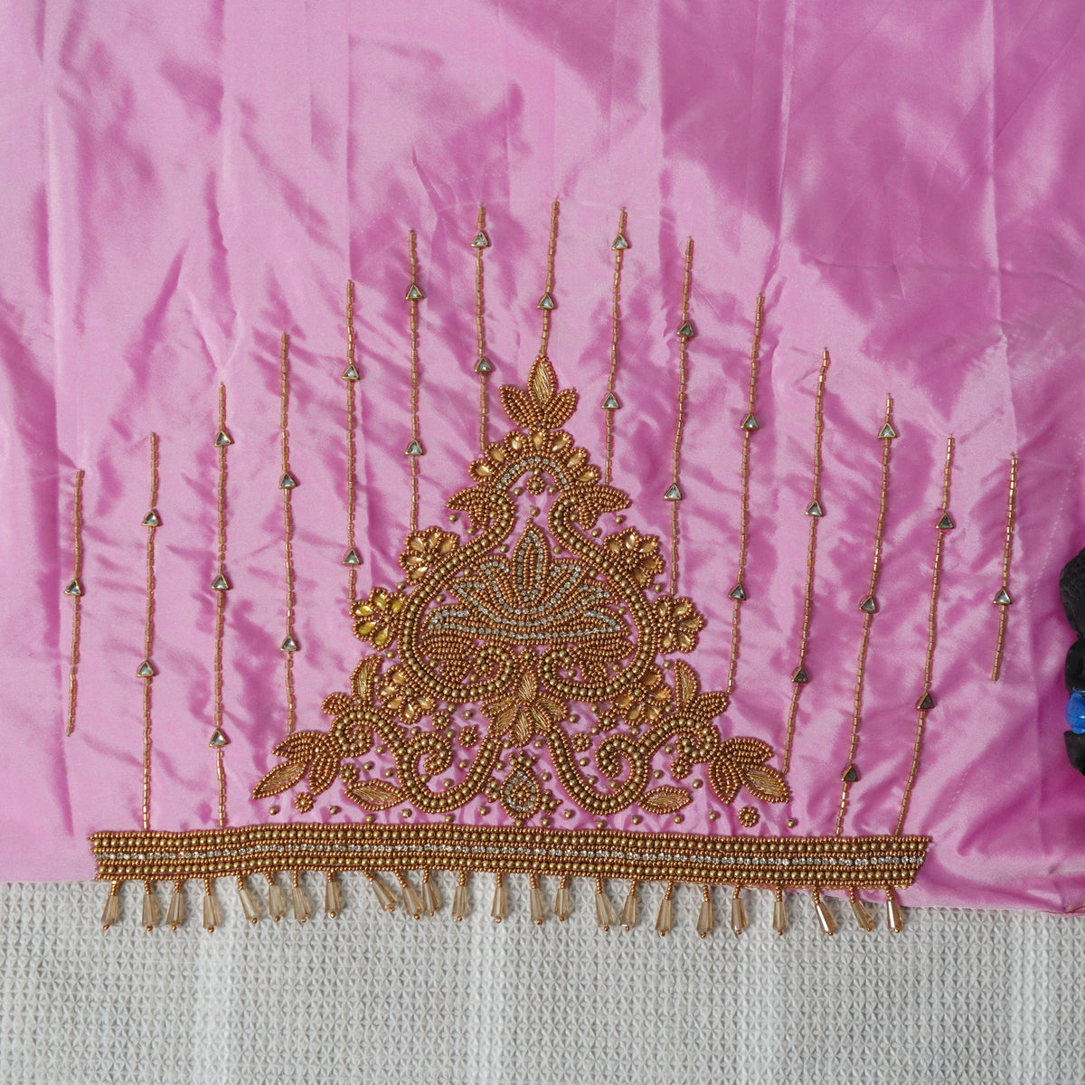 Floral Vine Aari Work Blouse Material