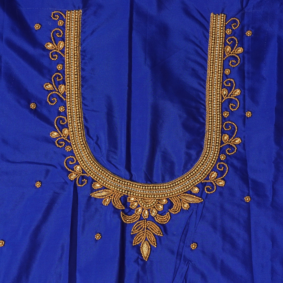 Floral Vine Aari Work Blouse Material