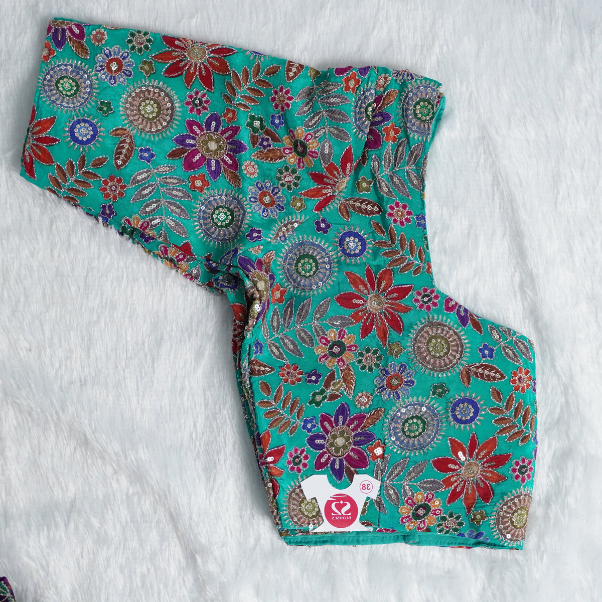 Rajasthani Style Multi Color Floral Printed Multi-Thread Embroidery Readymade Blouse