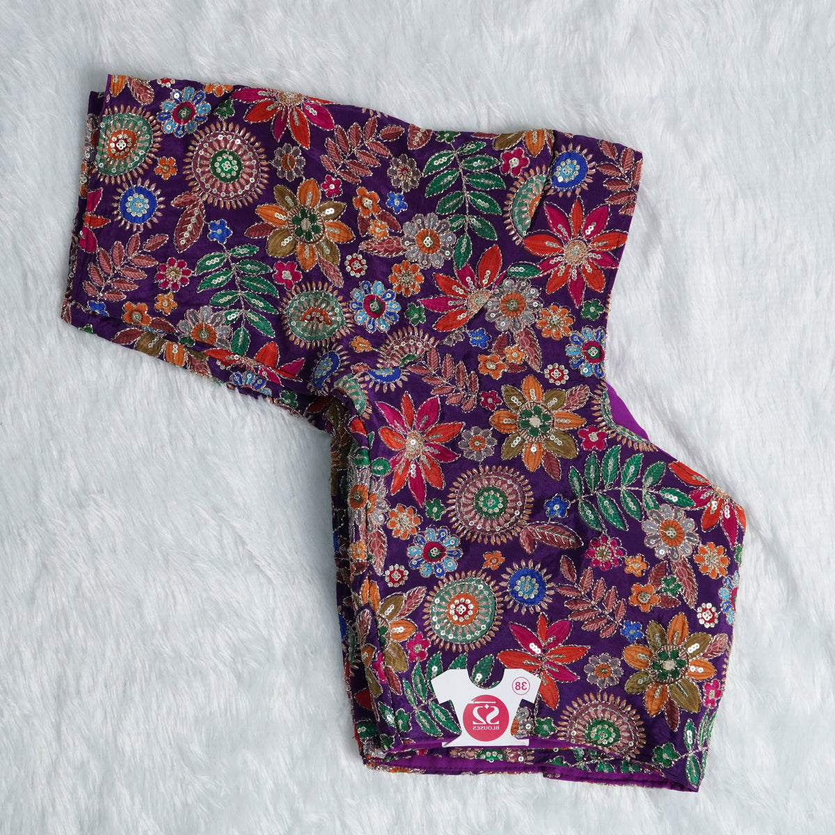 Rajasthani Style Multi Color Floral Printed Multi-Thread Embroidery Readymade Blouse