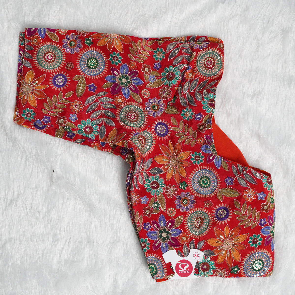 Rajasthani Style Multi Color Floral Printed Multi-Thread Embroidery Readymade Blouse