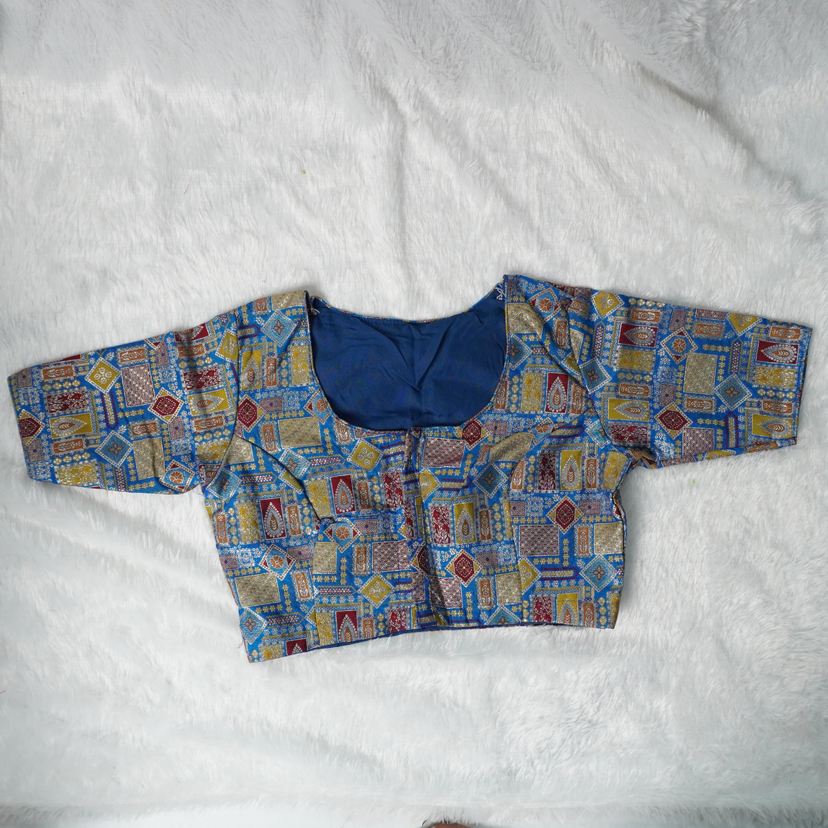 Pure Viscose Jacquard With Position Print Work Vintage Blouse