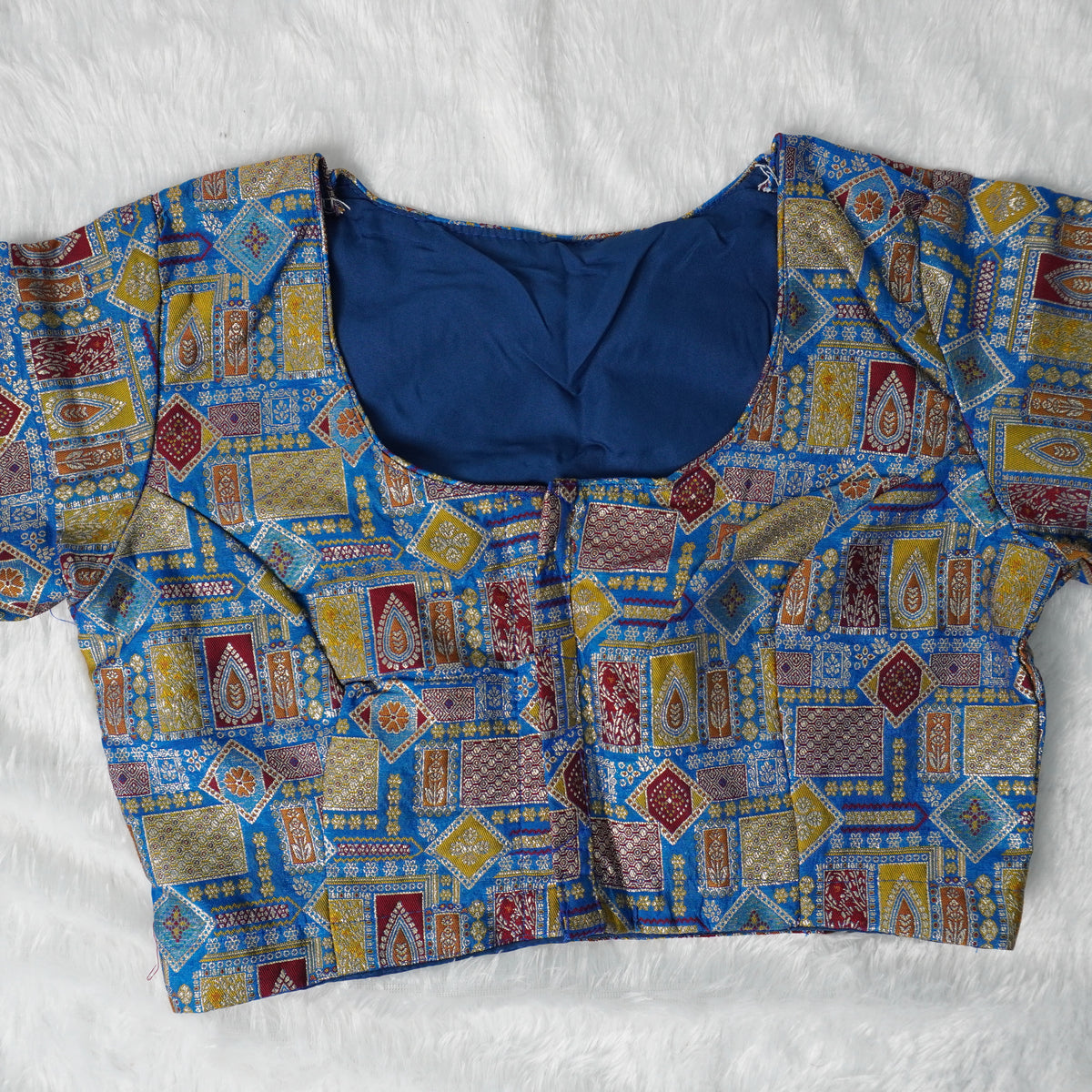 Pure Viscose Jacquard With Position Print Work Vintage Blouse