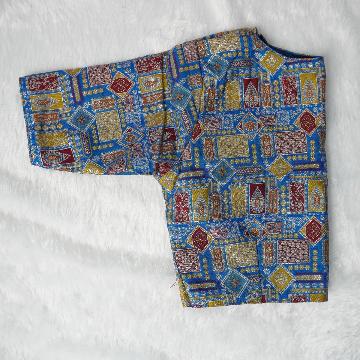 Pure Viscose Jacquard With Position Print Work Vintage Blouse