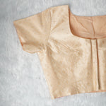 Jacquard Woven Pattern Off-White and Gold Woven Design Blouse