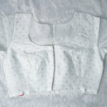 Jacquard Woven Pattern Off-White and Gold Woven Design Blouse