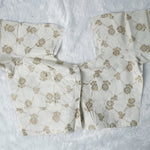 Foil Print Designs Off-White and Gold Cream or Off-White Designer Blouse