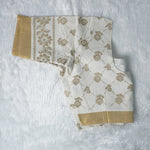 Foil Print Designs Off-White and Gold Cream or Off-White Designer Blouse