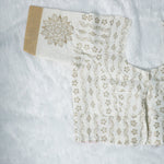 Off-White and Gold Off-White and Gold Hand-Block Print Blouse