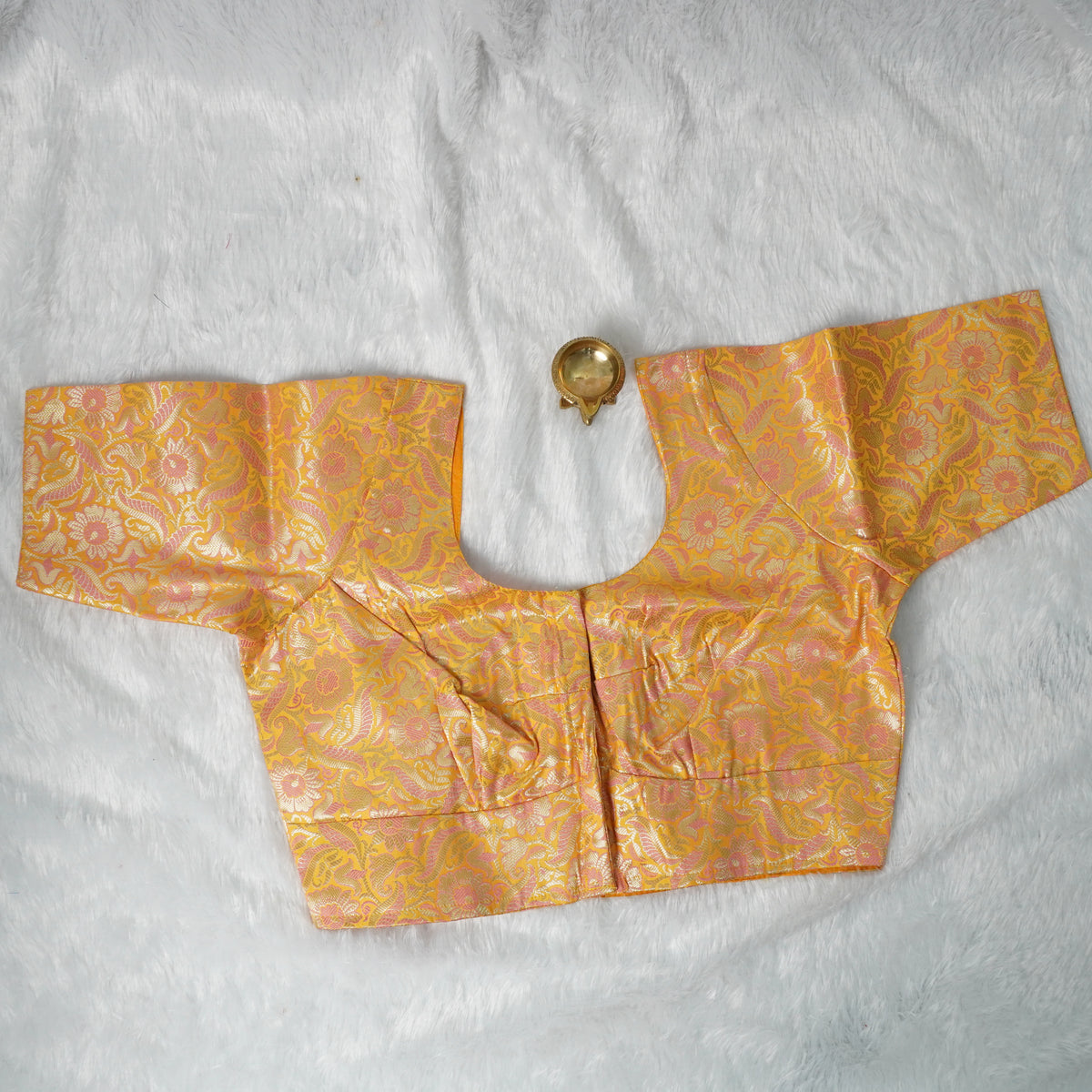 Banaras Blouse Design - 2 (Yellow)