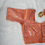 Banaras Blouse Design - 5 (Orange)