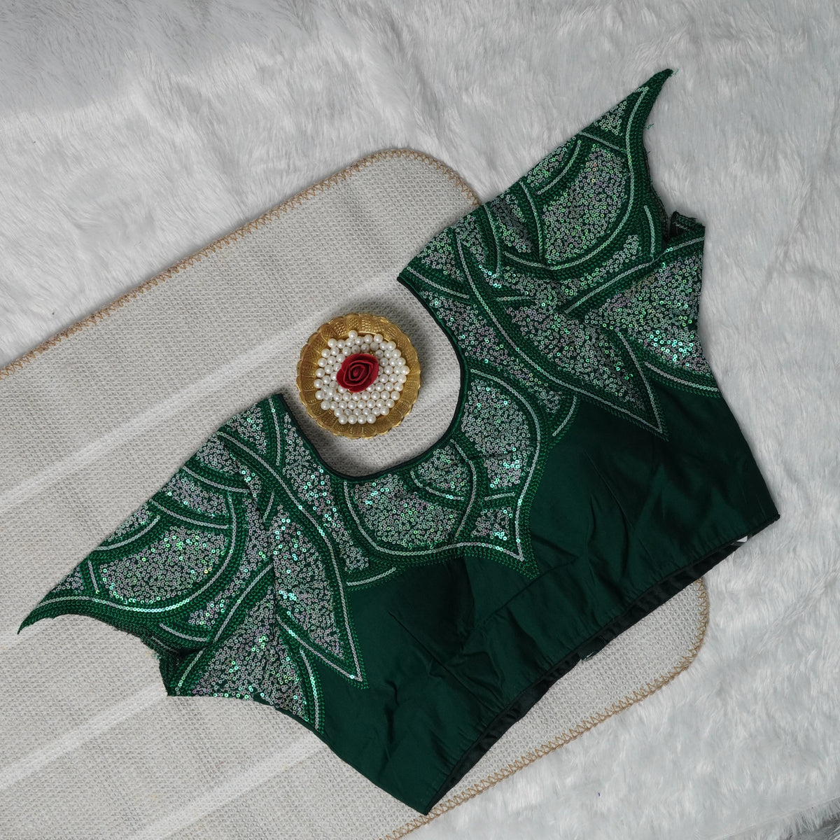 Lotus Embroidered Designer Readymade Blouse