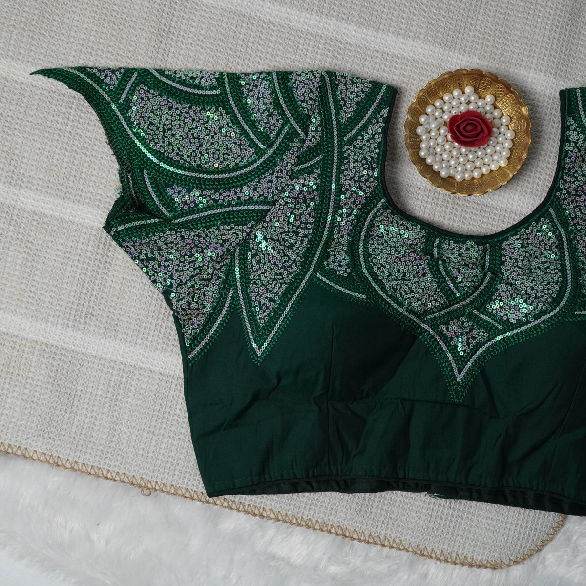 Lotus Embroidered Designer Readymade Blouse
