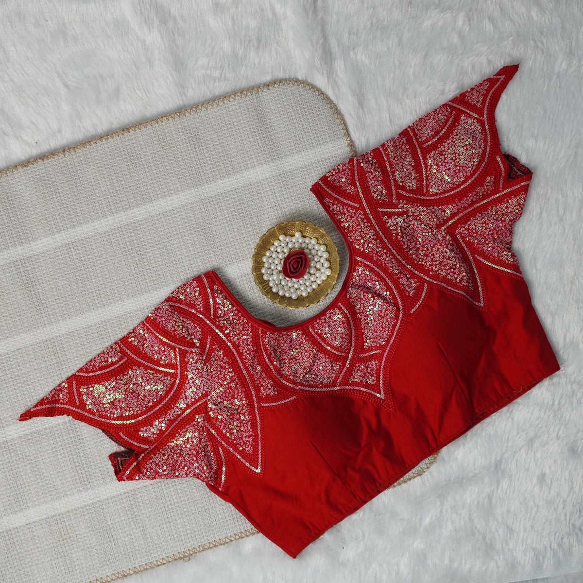 Lotus Embroidered Designer Readymade Blouse