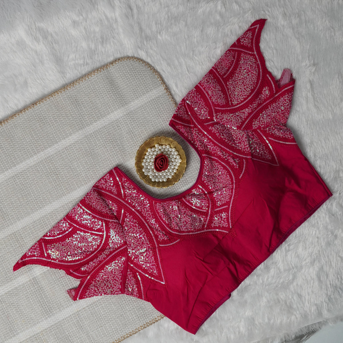 Lotus Embroidered Designer Readymade Blouse