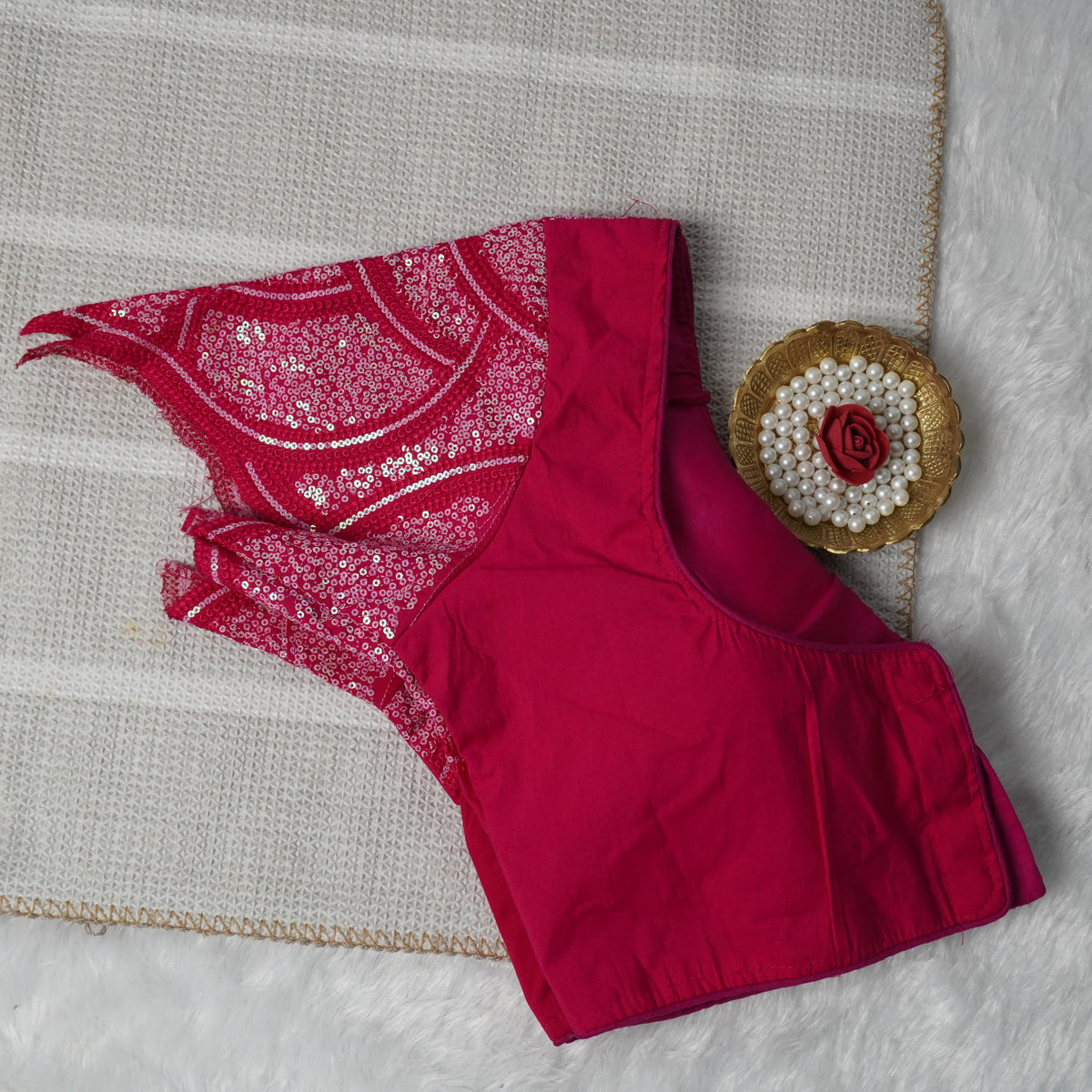 Lotus Embroidered Designer Readymade Blouse