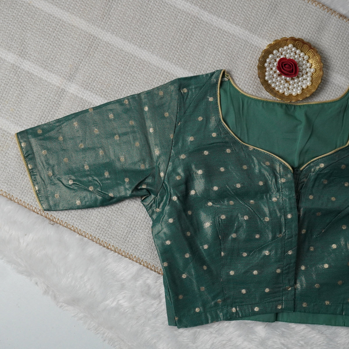 Butta Work Banaras Butta Readymade Blouse
