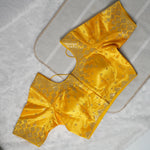 Yellow Designer Blouse with Golden Detailing Readymade Blouse