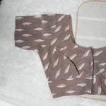 Brown Shade Ikkat Print Readymade Blouse