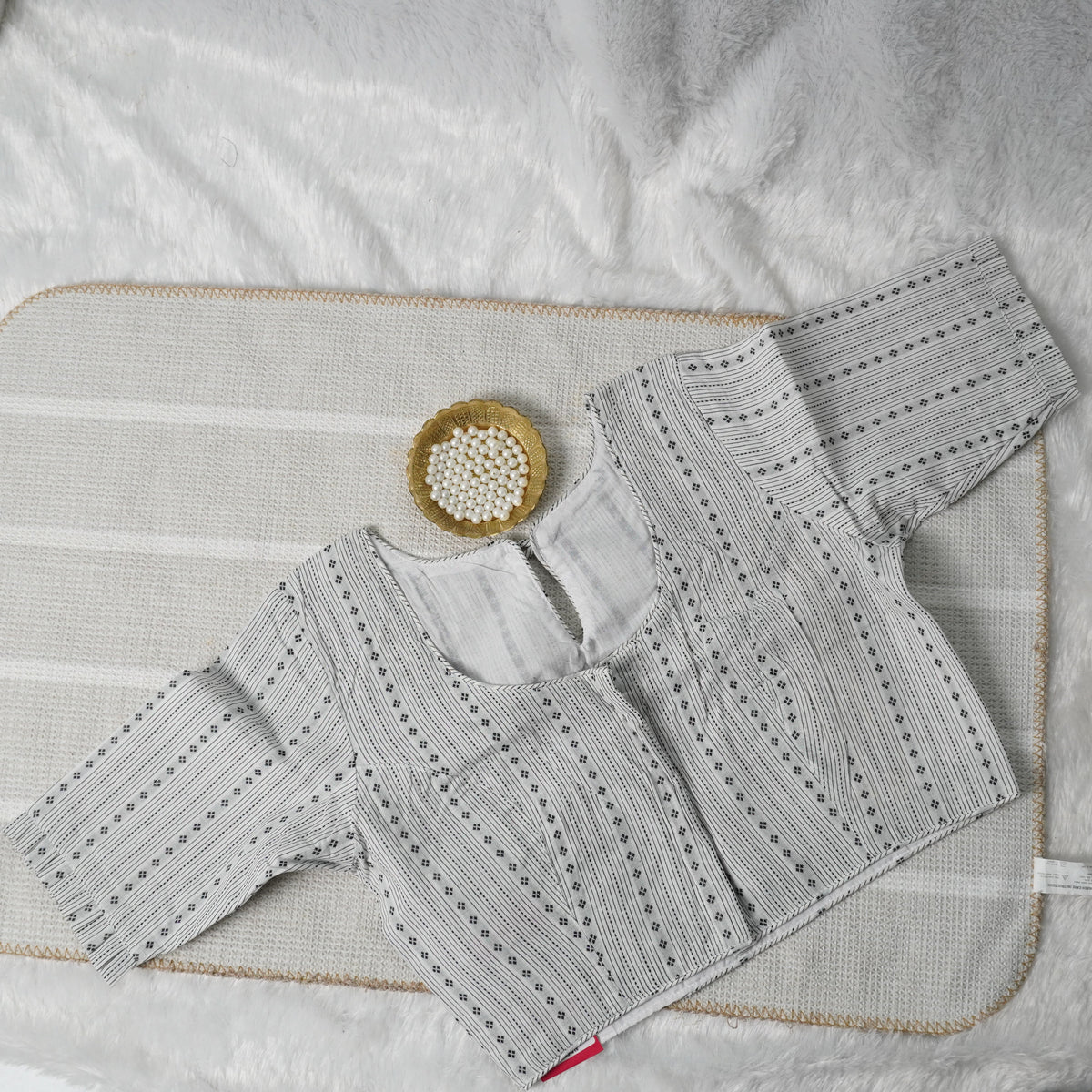 White Foil Blouse Design - 1